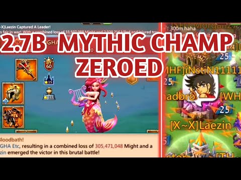 180m Troops Zeroed Part 2. 2.7B In Mythic Champ Zeroed! Lords Mobile.