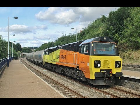 Freight Trains at Heworth - GBRf Class 66s and Colas Class 70 - 8th August 2018