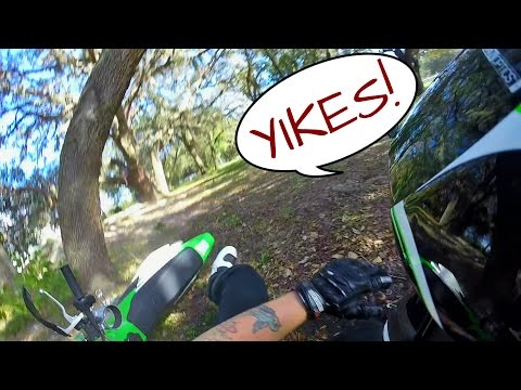 Dirt Bike Crash (Almost Hit a Tree)