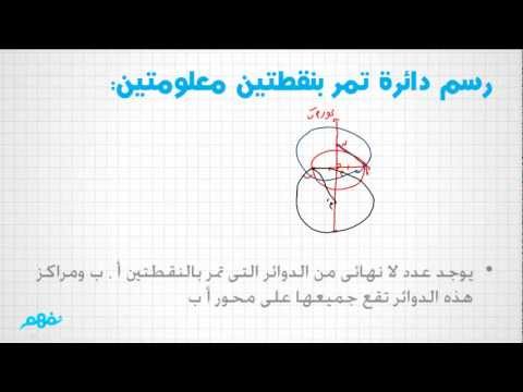 شرح درس تعيين الدائرة رسم دائرة تمر بنقطتين الرياضيات الصف الثالث الإعدادي نفهم