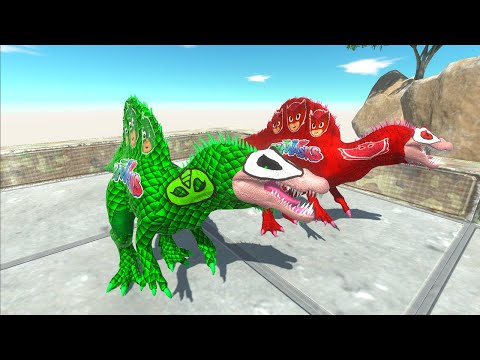 Hunting found Jurassic world BATMAN GORO VS HULK MOSASAURUS VS TEAM PJ MASKS