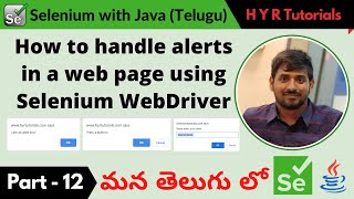 P12 - How to handle alerts in a web page using Selenium WebDriver | తెలుగు |