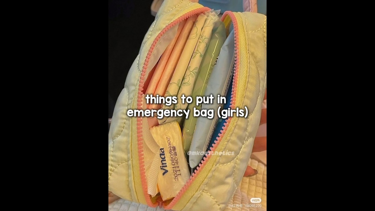 things you should put in an emergency bag 🎒✨️ (girls only) #aesthetic #bag #school #schoolbag