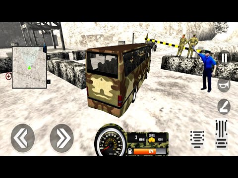 Uphill Offroad bus driving - Army Transporter Bus Driving - Android Gameplay