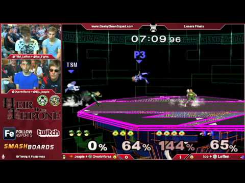 Heir2 - LLL.Jeapie + GGs|Overtriforce Vs. Ice + TSM|Leffen - Losers Finals - Melee Doubles