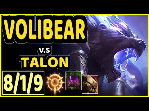 VOLIBEAR vs TALON - 8/1/9 KDA JUNGLE GAMEPLAY - EUW Ranked GRANDMASTER