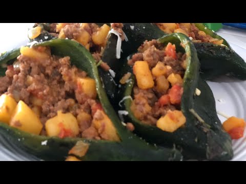 Chiles Rellenos De Carne Molida Receta Fácil