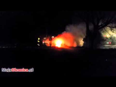 17.04.2016 Oleśnica - pożar samochodu