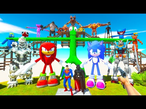 Parkour ZigZag Hunting Giant Green Monster & Fights Creepy Monsters - Animal Revolt Battle Simulator