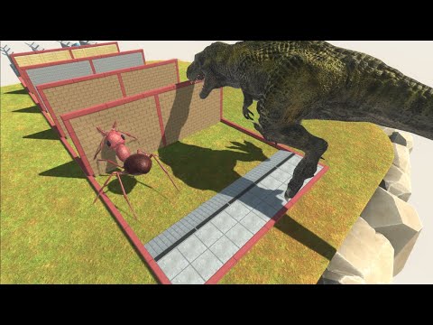 Great Bulldog Ant Dinosaur Race Through Blocks - Animal Revolt Battle Simulator