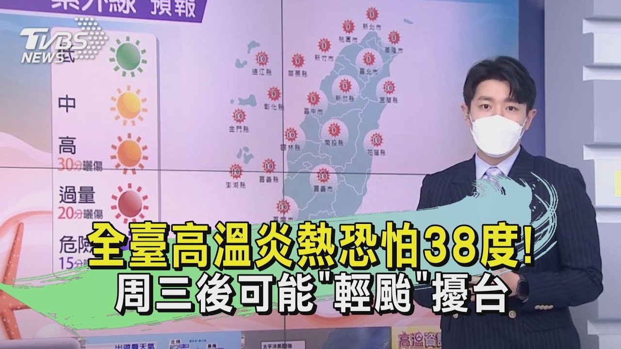 全臺高溫炎熱恐怕38度! 周三後可能「輕颱」擾台