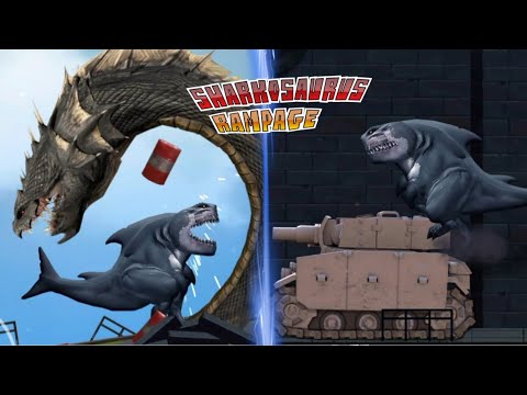 SHARKOSAURUS VS TANK AND GIANT SNAKE - SHARKOSAURUS RAMPAGE