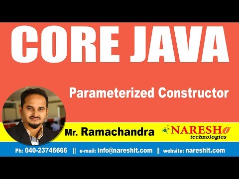 Parameterized Constructor Core Java Tutorial Mr Ramachandra