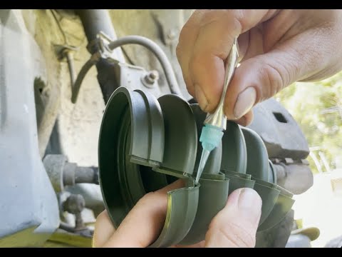CV rubber boot replacement using split rubber
