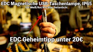 Tactical EDC Schlüsselbundlampe  IP65  UV/Weiß/Rot-Blau & Seitenlicht