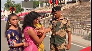 Raksha Bandhan : Women Tie Rakhis To Army Soldiers & Police Officials In Indo-Pak Border | V6 News