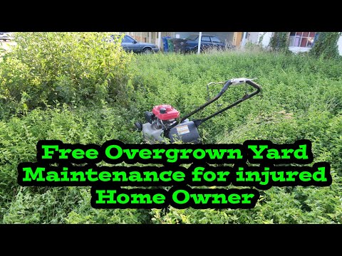 Free Overgrown Yard Maintenance for Injured Home Owner | Free City Violation Cut | Satisfying Result
