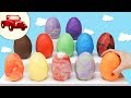Lära Med Leksaker Play Doh Ägg Med Fordon Barnprogram För Små Barn