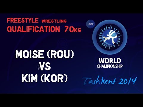 Qualification - Freestyle Wrestling 70 kg - A. MOISE (ROU) vs D. KIM (KOR) - Tashkent 2014