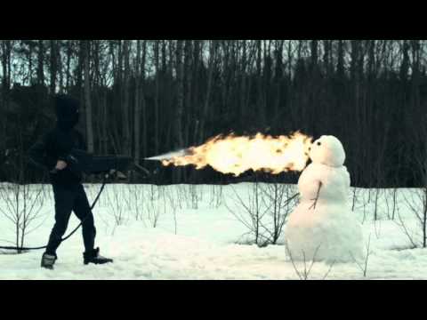 Homemade flamethrower  FlamethrowerKid Burns Down A Snowman