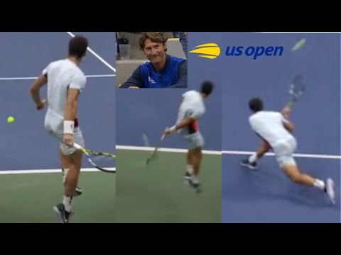 El INCREÍBLE golpe de ESPALDAS de ALCARAZ que deja SIN PALABRAS a JC Ferrero - US OPEN 2022