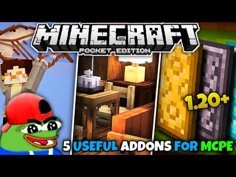 5 useful mods and addons for Minecraft pocket edition (1.20+)|| Best addons for MCPE || SKINNY OP