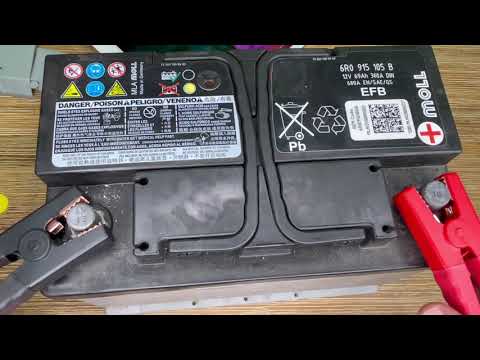Car (EFB) battery test with tester in removed state - Car starter battery test instructions