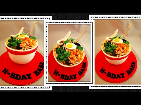 Bowl Chinese food cake /pastel de comida china