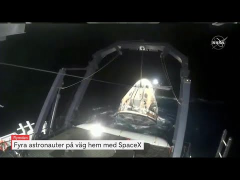 Fyra astronauter på väg hem med SpaceX | TV4 Nyheterna | TV4 & TV4 Play