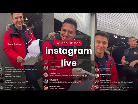 Ryan Guzmán rehearsing his lines on 9-1-1