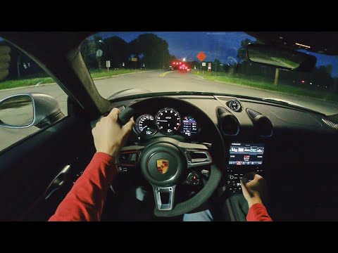 2021 Porsche 718 Cayman GTS 4.0 6MT - POV Night Drive (Binaural Audio)