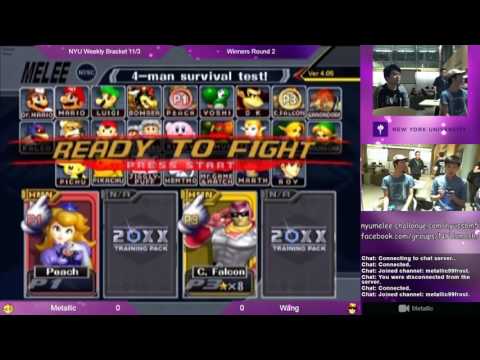 NYU Melee Weekly 11/4 - Metallic (Peach) vs Wang (Captain Falcon, Falco) - SSBM Winners Round 2