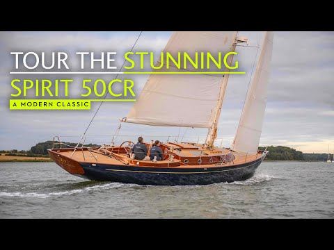 This yacht is a work of art in wood. Tour the Spirit 50CR long distance cruising yacht