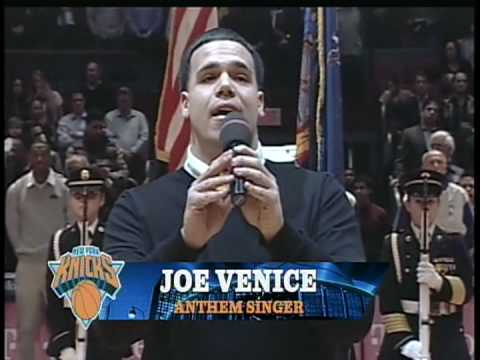 Joe Venice sings the National Anthem at Madison Square Garden