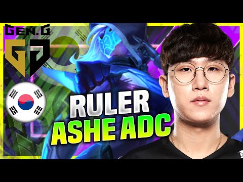 RULER IS READY FOR ASHE! - GEN Ruler Plays Ashe ADC vs Jhin! | KR SoloQ Patch 10.22