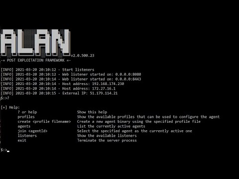 Alan post-exploitation framework - Update the agent profile at runtime