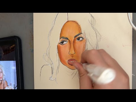 Drawing Nora Attal with Colored Pencils and Pan Pastels | Ryan Elqorchi Art