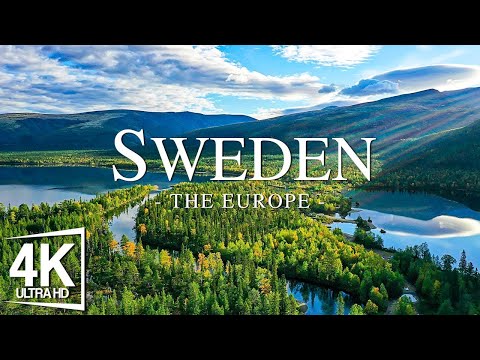 FLYING OVER SWEDEN (4K UHD) - Soft Piano Music Along With Beautiful Landscape Videos For TV