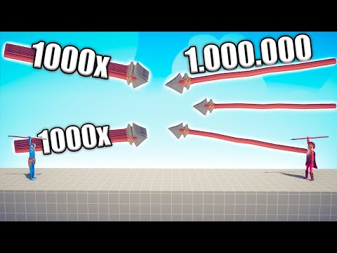 1.000.000 DAMAGE SPEAR THROWER vs 1000x OVERPOWERED UNITS - TABS | Totally Accurate Battle Simulator