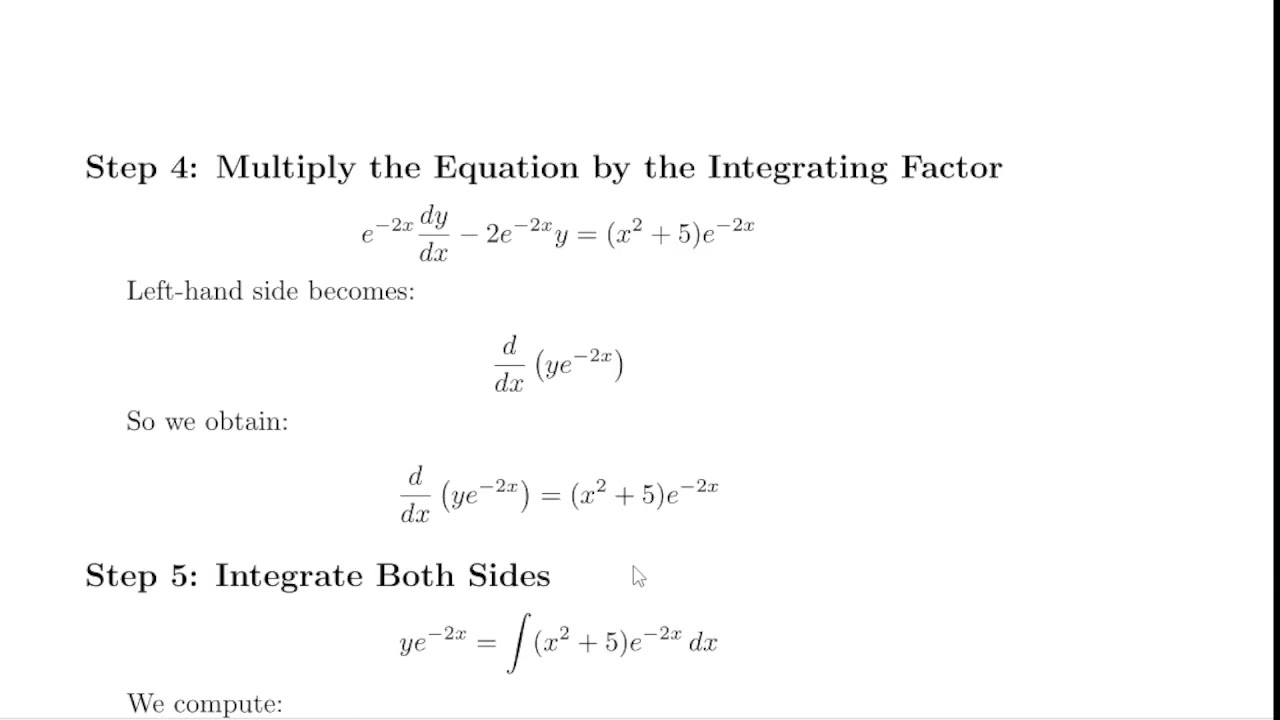 Solve the Differential Equation y′=2y+x^2+5 | Step-by-Step Method