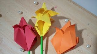 How to make a paper tulip flower 🌷✨