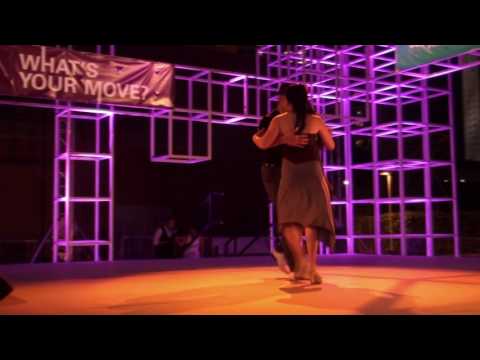  Aizad Jasman  and  Kim Dy Liacco  are  dancing  to  a  alternative  at  Esplanade dans festival  in  2015