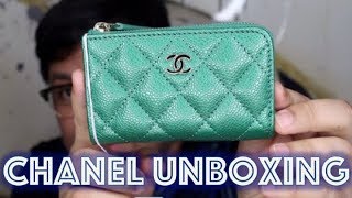 CHANEL unboxing | green caviar key case | docLUXURY