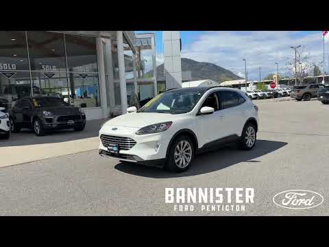 2021 Ford Escape Titanium AWD in White for sale at Bannister Ford Penticton in Penticton, BC