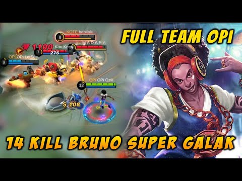 Full Team OPi Bruno Super Galak 14 Kill By OPi Oziii Pro Player Mobile Legends 2020
