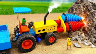Top Most Creative DIY Mini Tractor 🚜 Heavy-Duty Triple Auger Rock Drilling Machine | HP Mini