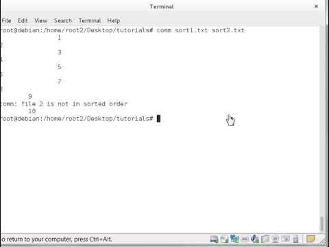 comm - Compare Two Sorted Files Line by Line [Debian Linux]