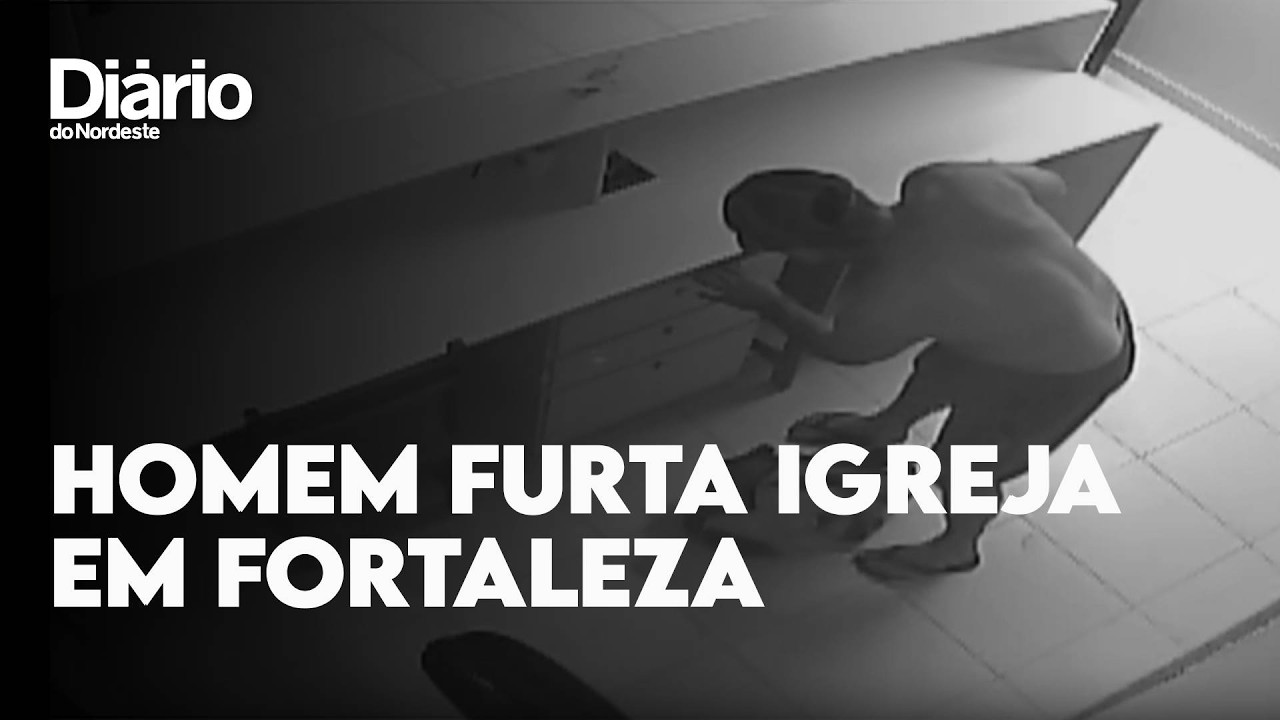 Imagem da notícia Homem invade igreja, vandaliza sacristia e furta TV e notebook em Fortaleza; veja vídeo