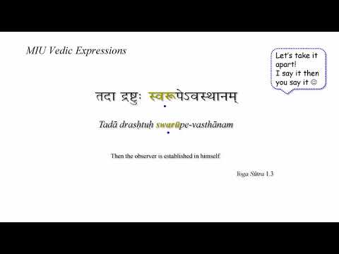 How to pronounce "Tadā drasḥtuḥ swarūpe avasthānam" तदा द्रष्टुः स्वरूपेऽवस्थानम्