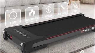 GOYOUTH 2 in 1 Under Desk Electric Treadmill Motorized Exercise Machine with Wireless Speaker Review